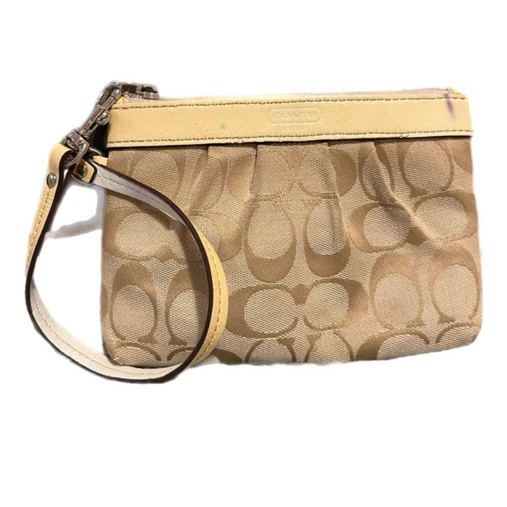 Coach Wristlet beige and yellow
